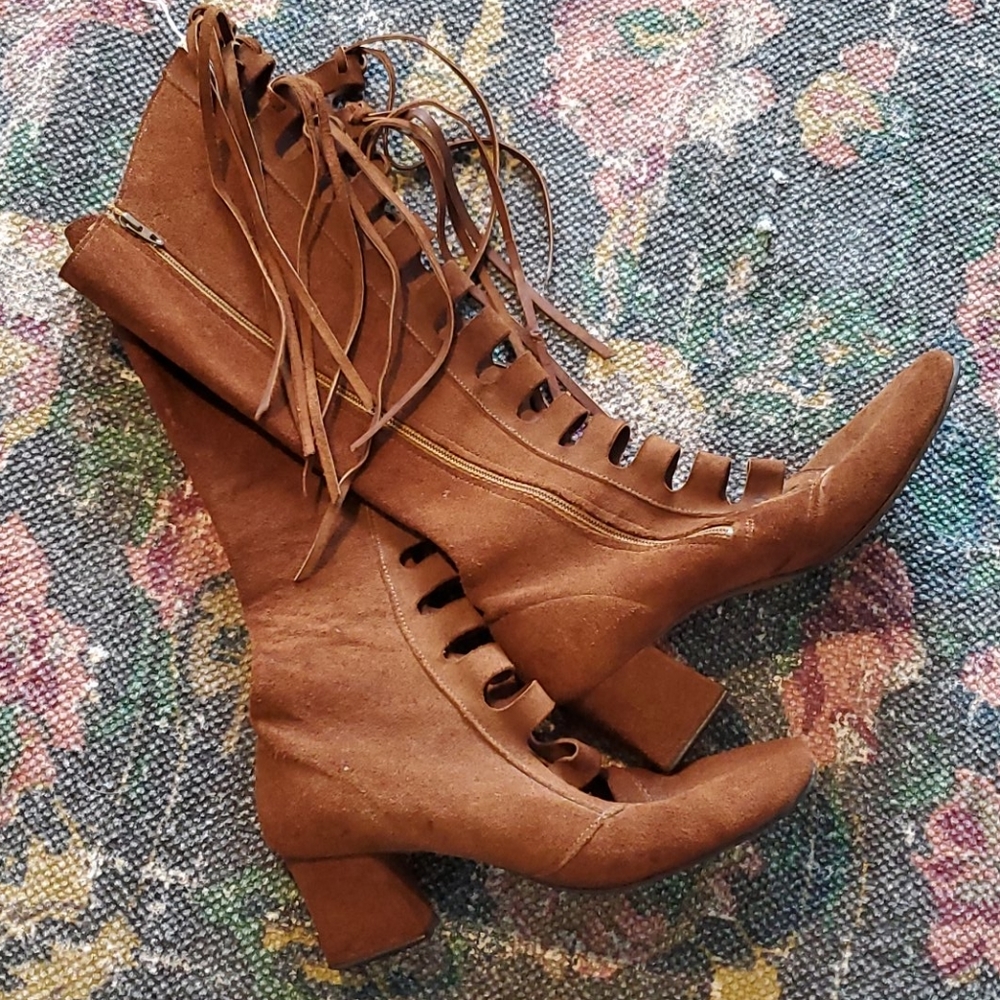 Vintage 1960s Suede Gladiator Boots
